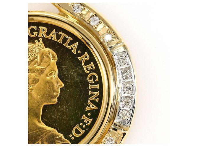 Autre Marque Pendente in platino e oro giallo con diamante - vista 2