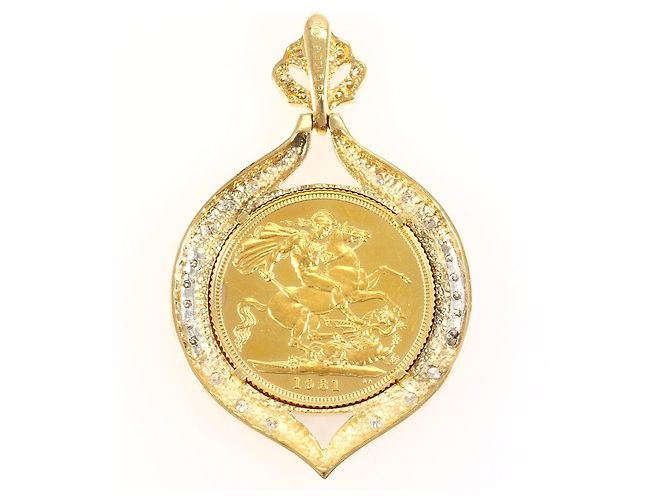 Autre Marque Pendente in platino e oro giallo con diamante - vista 3
