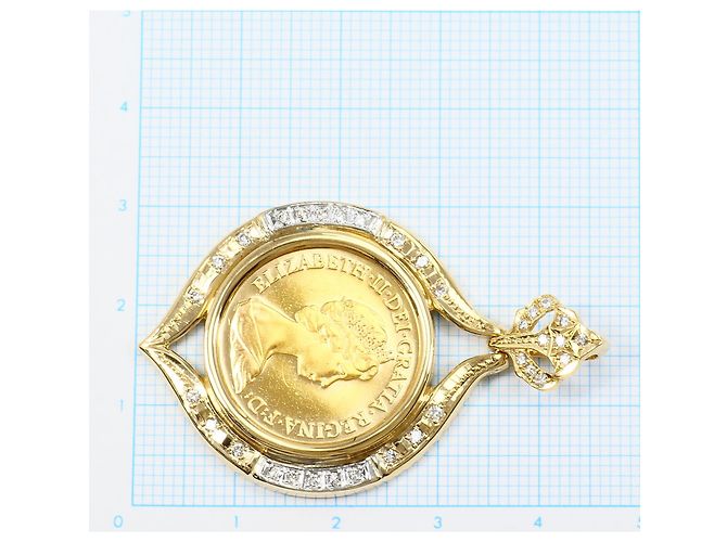 Autre Marque Pendente in platino e oro giallo con diamante - vista 5