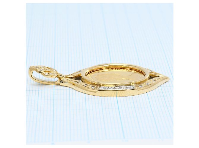 Autre Marque Pendente in platino e oro giallo con diamante - vista 6