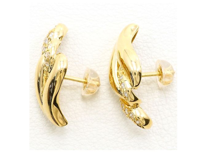 Autre Marque Orecchini a lobo in oro giallo 18K con diamante - vista 3