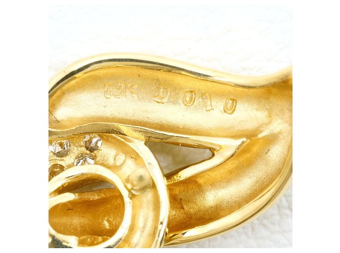 Autre Marque Orecchini a lobo in oro giallo 18K con diamante - vista 4