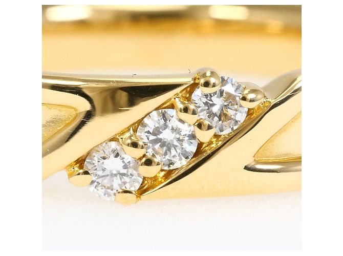 Autre Marque Goldbandring 18K Gelbgold mit Diamant - Ansicht 2