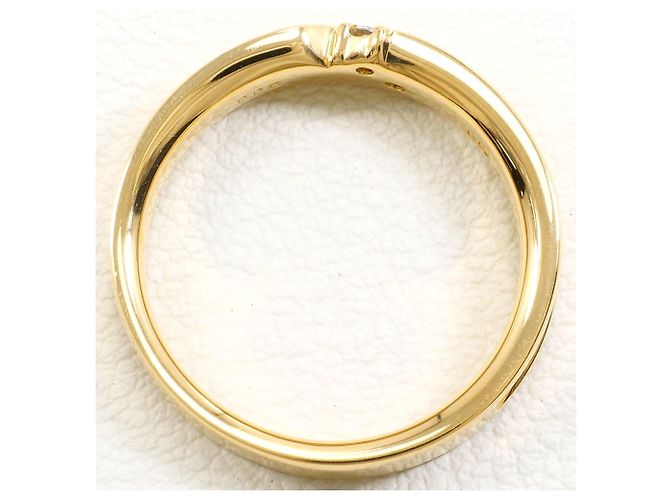 Autre Marque Goldbandring 18K Gelbgold mit Diamant - Ansicht 3