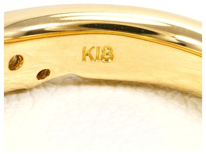 Autre Marque Goldbandring 18K Gelbgold mit Diamant - Ansicht 5