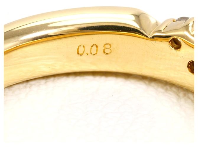 Autre Marque Goldbandring 18K Gelbgold mit Diamant - Ansicht 6