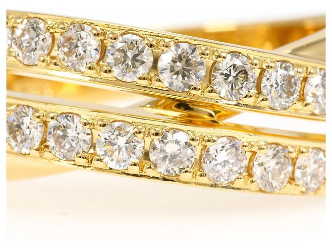 Autre Marque 18K Gelbgold-Bandring mit Diamant - Ansicht 2