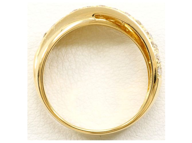 Autre Marque 18K Gelbgold-Bandring mit Diamant - Ansicht 3