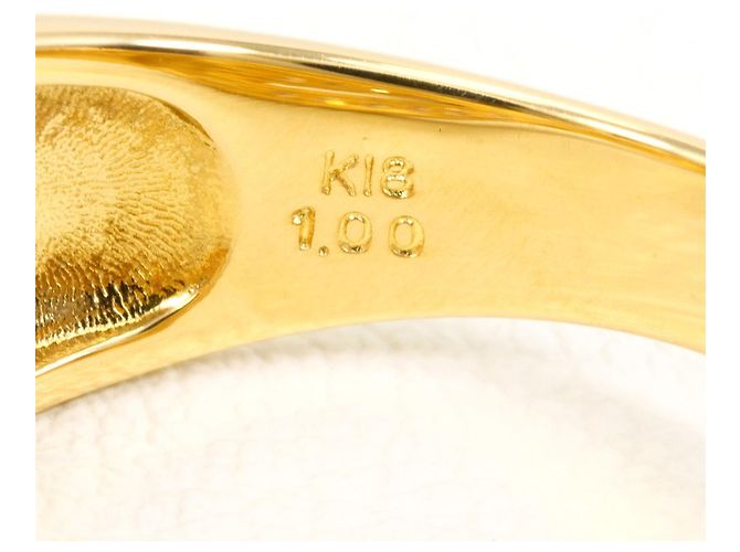 Autre Marque 18K Gelbgold-Bandring mit Diamant - Ansicht 5