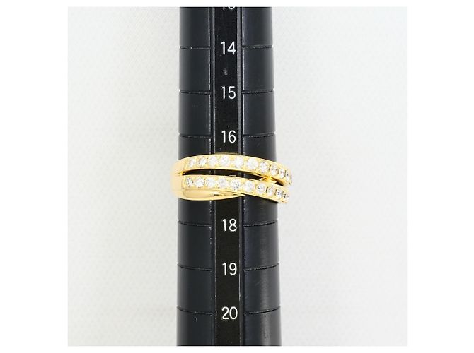 Autre Marque 18K Gelbgold-Bandring mit Diamant - Ansicht 6