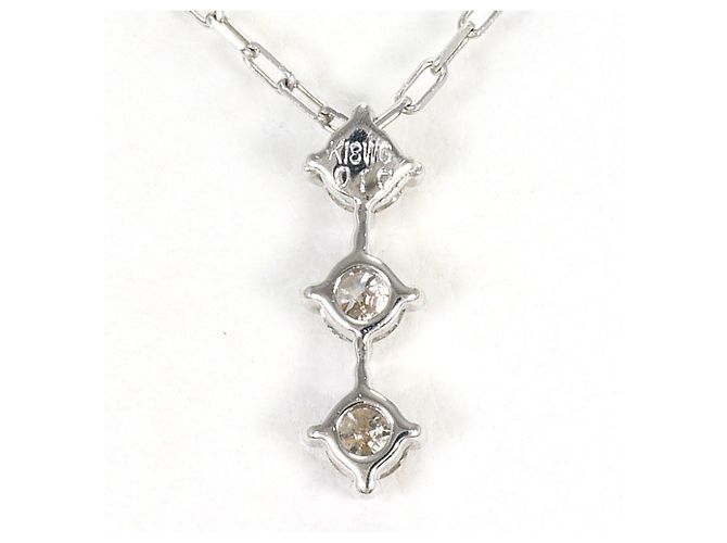 Autre Marque Collana in oro bianco 18K con diamante - vista 3