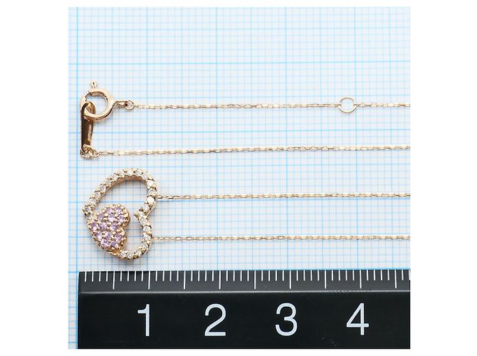 Autre Marque Collana in oro rosa 10K con zaffiro e diamante - vista 4