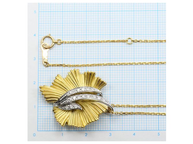 Autre Marque Collana in platino PT900 e oro giallo 18K con diamante - vista 5