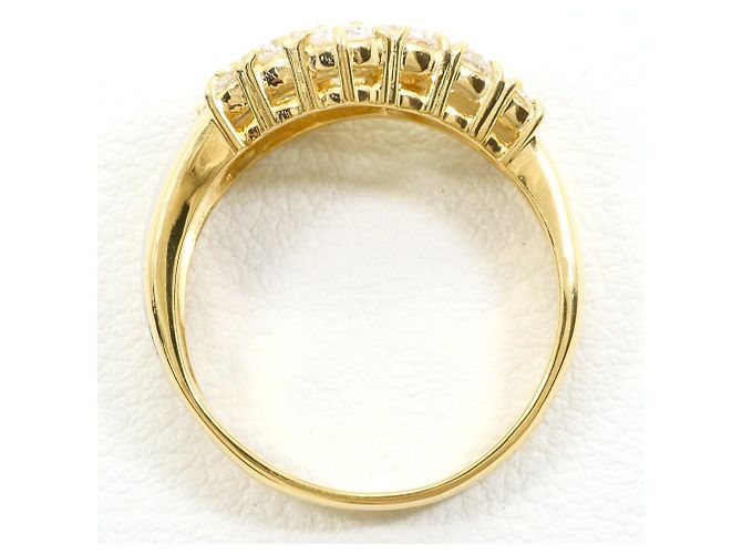 Autre Marque Anello fede in oro giallo 18K e platino con diamanti - vista 3