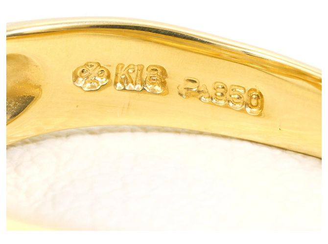 Autre Marque Anello fede in oro giallo 18K e platino con diamanti - vista 5