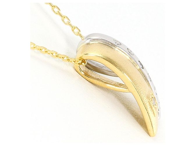 Autre Marque Collana in oro giallo 18K e platino con diamante - vista 2