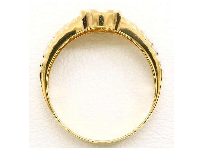 Autre Marque Anello fede elegante in oro giallo 18K e platino - vista 3