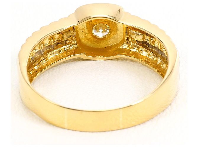 Autre Marque Anello fede elegante in oro giallo 18K e platino - vista 4