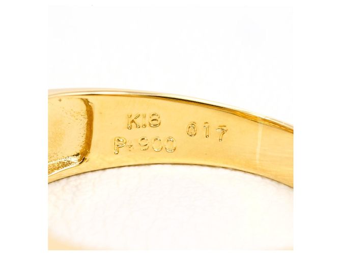 Autre Marque Anello fede elegante in oro giallo 18K e platino - vista 5