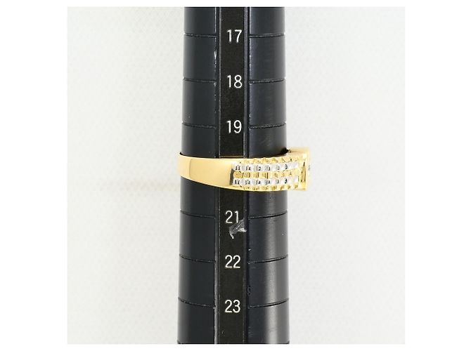Autre Marque Anello fede elegante in oro giallo 18K e platino - vista 6