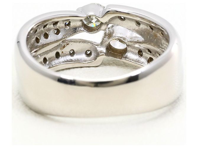 Autre Marque Platin-Ring mit Diamant - Ansicht 4
