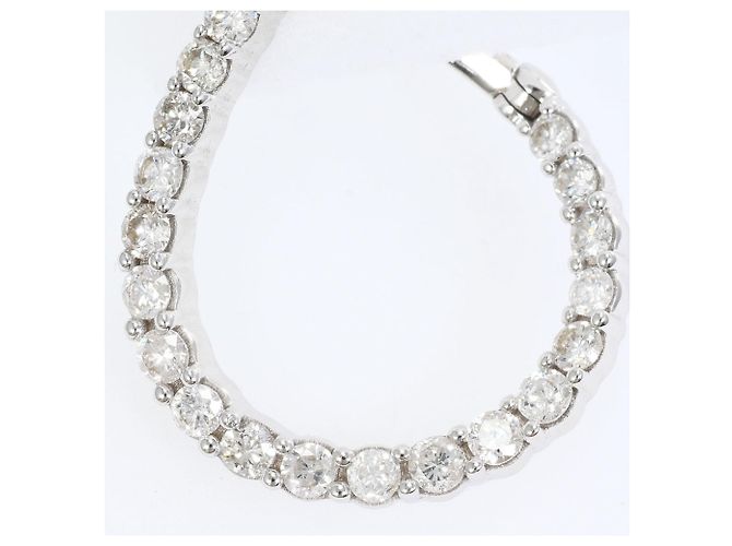 Autre Marque Eleganti orecchini a cerchio in oro bianco 18K con diamanti - vista 2