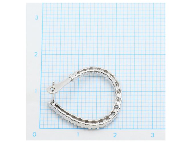 Autre Marque Eleganti orecchini a cerchio in oro bianco 18K con diamanti - vista 5