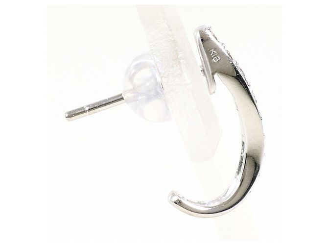 Autre Marque Eleganter einzelner Ohrstecker aus 18K Weißgold mit Diamant - Ansicht 2