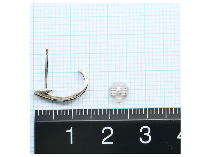 Autre Marque Eleganter einzelner Ohrstecker aus 18K Weißgold mit Diamant - Ansicht 3