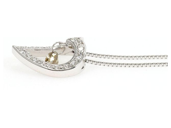 Autre Marque Collar de oro blanco 18K con diamantes marrones - vista 2