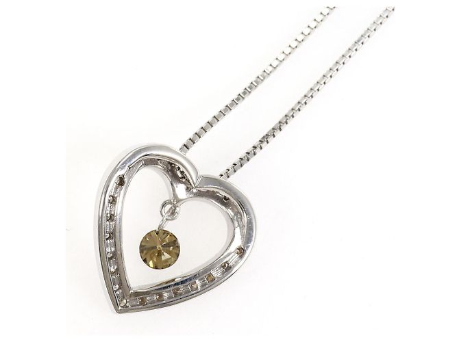 Autre Marque Collar de oro blanco 18K con diamantes marrones - vista 3