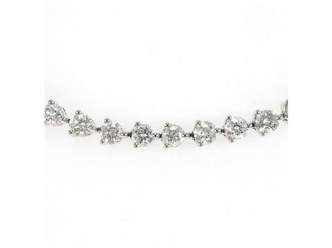 Autre Marque Braccialetto con charm in oro bianco 18K e diamanti - vista 2