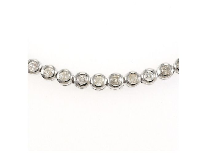 Autre Marque Bracciale con charm in oro bianco 18K con diamante - vista 2