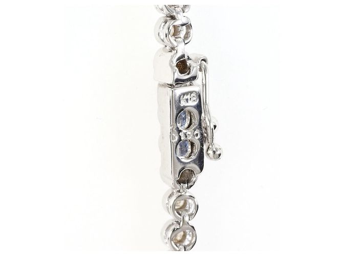 Autre Marque Bracciale con charm in oro bianco 18K con diamante - vista 4