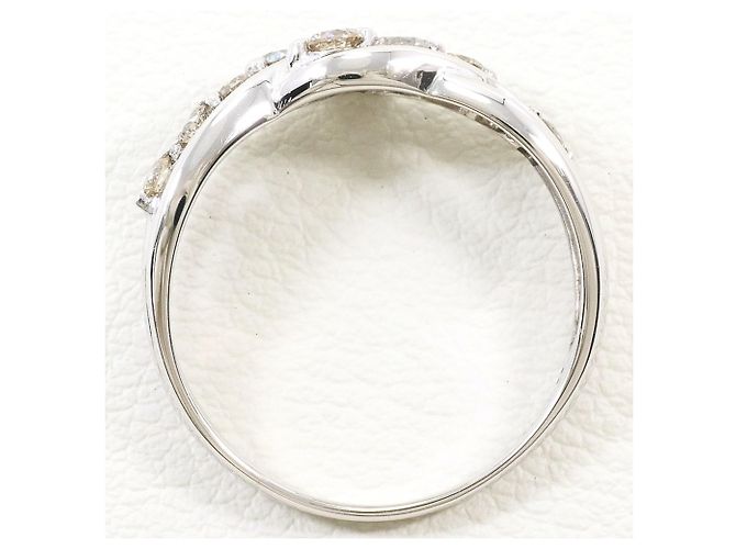 Autre Marque Bandring aus 18K Weißgold mit braunem Diamanten - Ansicht 2
