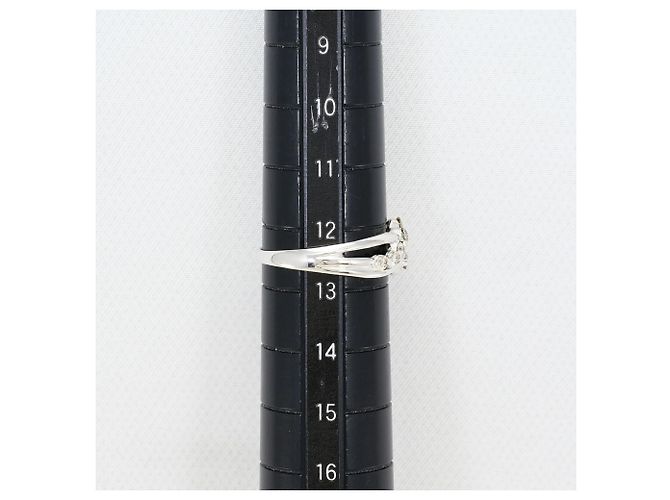 Autre Marque Bandring aus 18K Weißgold mit braunem Diamanten - Ansicht 6
