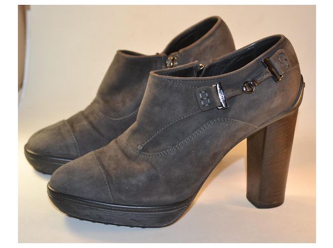 Tod's Botines de ante gris con tacón - vista 2