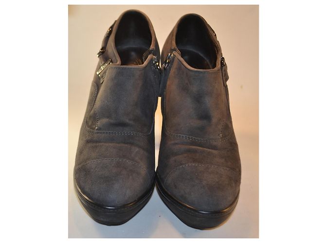 Tod's Botines de ante gris con tacón - vista 3
