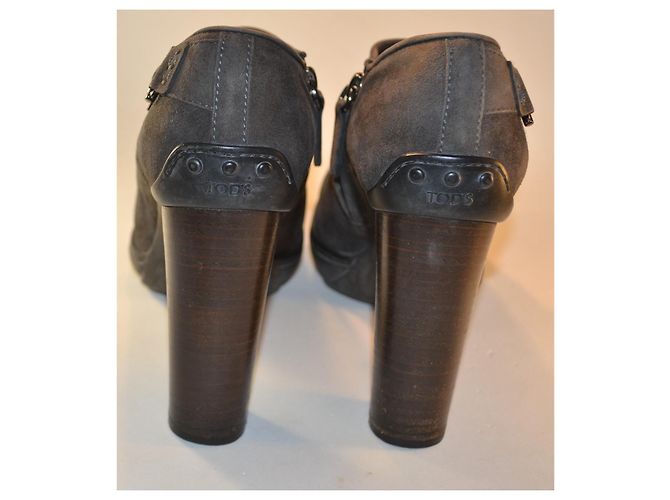 Tod's Botines de ante gris con tacón - vista 4