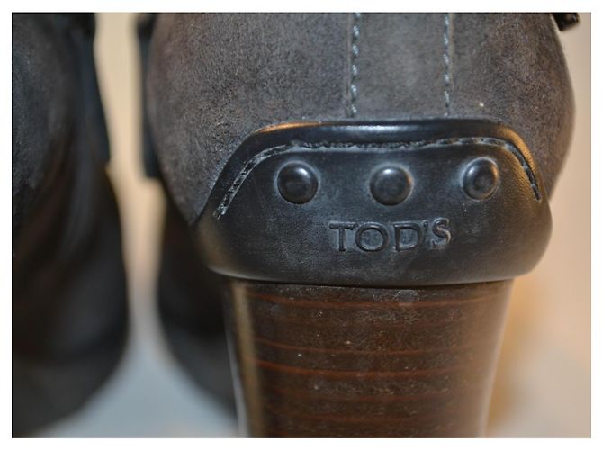 Tod's Botines de ante gris con tacón - vista 5
