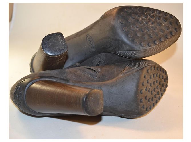 Tod's Botines de ante gris con tacón - vista 6