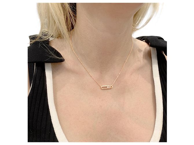 Collana Messika "Baby Move" in oro rosa e diamanti. - vista 5