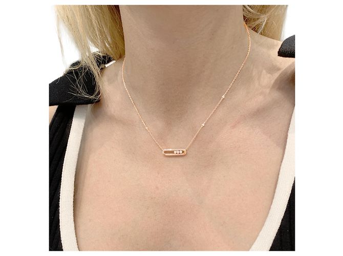 Collana Messika "Baby Move" in oro rosa e diamanti. - vista 6