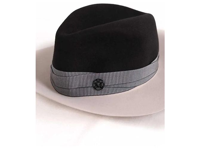 Cappello Panama Maison Michel beige in lana - vista 2