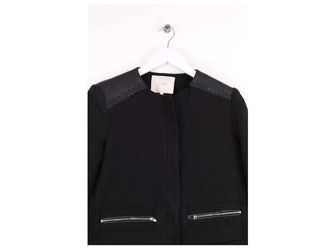 Chaqueta Maje de algodón negro - vista 2