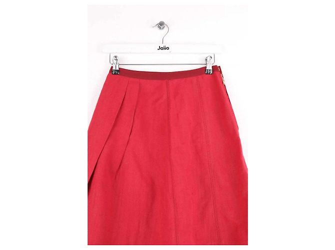 Falda Louis Vuitton de lino roja - vista 2