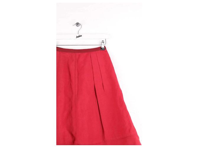 Falda Louis Vuitton de lino roja - vista 4
