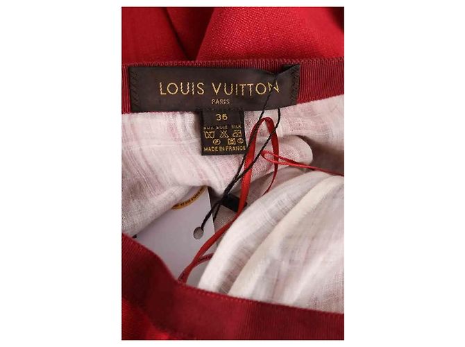 Falda Louis Vuitton de lino roja - vista 5