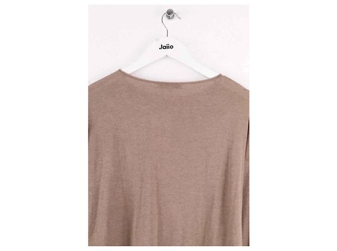 Autre Marque Top de seda Lingua Franca beige - vista 4