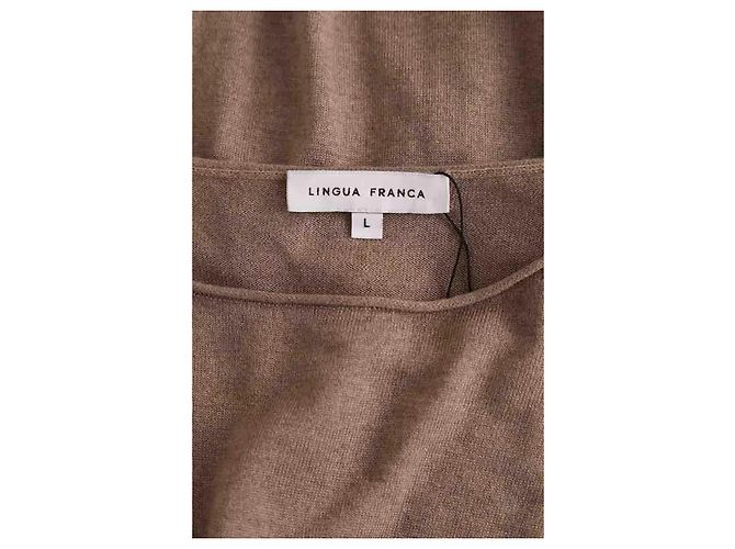 Autre Marque Top de seda Lingua Franca beige - vista 5